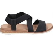 SKECHERS | Sandalias con Cuña Skechers Bobs Desert Kiss Low para Mujer – Sandalia en Color Negro – Sandalia de Verano sin Cierre – Slip On – Cuña Baja y Cómoda – Vegan – Casual – Versátiles – Modelo 114705-BLK