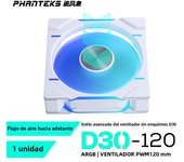 PHANTEKS D30-120 12cm ARGB splicing-free chassis cooling fan 30mm thick 7 blades high wind pressure four-sided illusion