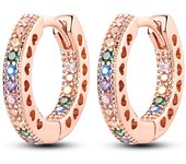 Pendientes de Ar de Plata de Ley 2023 100% para Mujer, Aretés de circuito cúbica de Gold Rose, joyería elegant para regalo de cumpleaños, 925