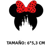2PCS Disney Personality Fashion Castle Mickey and Minnie Bow Love Mouse Head Printed Ironing for Clothing Stickers on Fabric