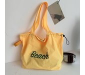Women's String Tote Bag Fashion Canvas Totes Letters Portable Shoulder Bag Casual Beach Bag Large Capacity Shopping Handbag
