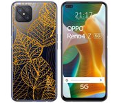 Tumundosmartphone Funda Gel Transparente para Oppo Reno 4Z 5G diseño Hojas Dibujos