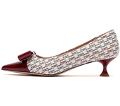 Women's Heeled Shoes Elegant Fashion Female Commuting Low Heeled Shoes British Style Patchwork Design Lady Pointed Shoes