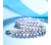 Luxury Jewelry for Women Roma Silver Color Charm Bracelet for Women Cubic Zirconia Crystal Bracelet Valentines Day Gift Wedding