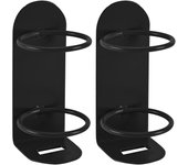 Paquete de 2 titulares de cepillo de dientes eléctrico para fijar a la pared (negro)