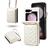 Anti-Knock Wallet Cell Phone Coque Case for Samsung Galaxy Z Flip 5  Flip4 Flip 3 4 Flip5 Flip6 Card Slot Business Leather Cover