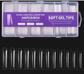 240pcs XXL False Nails Super Long Ballerina Nails Press on Nail Full Cover Matte Gel Tips Nail Art American Capsule Fake Tips