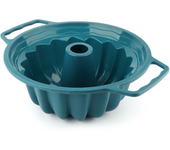 MasterChef MCA-SAVAP Molde de Tarta Savarin de Cocina Profesional de Silicona reforzado de Acero Antiadherente Azul Pavo