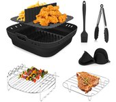 Square Hot Air Fryer Accessories Metal Oven Baking Rack Cooking Grill Holder for Cosori,Instant,Vortex,Foodi Airfryer Basket