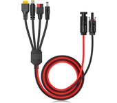 FGNS.Divisor de cable de extensión de conector de panel solar 4 en 1, compatible con conector Anderson DC 8 mm 5,5 mm Adaptador de enchufe de alimentación XT60 Conector hembra Cargador Conectores solares Cable adaptador paralelo