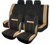 Fundas Universales de Asiento de Coche Compatibles with Airbag, Divisibles por 3 Cremalleras, Adecuadas para Ford Freestar