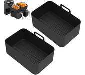 2Pcs Air Fryer Silicone Liner for Ninja Dual Air Fryer Accessories Reusable Baking Pan Basket Oven Pot Liner Kitchen Accessories