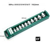 Hex Socket Wrench Head Set For Ratchet 1/4 3/8 1/2 Short Long Socket Deep Nut Driver Sleeve Spanner End Ratchet Tool With Holder