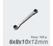 4-in-1 Wrench Double Head Ring Ratchet Wrench 6/8/9/10/11/12/13/14/15/16/17/18/19/21mm Chrome Vanadium Steel Ratchet Spanner Set