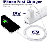 Cargador rápido USB-C de 20 W con cable Type-C a Lightning, 20W Adaptador USB C, PD 3.0, Adaptador de Corriente para iPhone 14 13 12 SE, AirPods iPad, Samsung Galaxy,Cargador de Corriente Enchufe Cargador Rápido