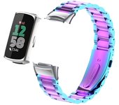 Stainless Steel Strap for Fitbit Charge 6 and 5, Metal Adjustable Wristband, Correa Bracelet, Band Accessories