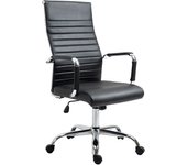 Vinsetto Silla de Oficina Ergonómica Silla de Escritorio Giratoria 360° Basculante con Altura Ajustable y Ruedas Reposabrazos Piel Sintética 54x62x104-114 cm