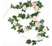 Artificial Rose Garland Hanging Vine Flowers Silk Fake Plants Leaves for Wall Christmas Rattan  Romantic Wedding Home Decoration