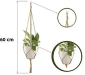 Handmade Macrame Hemp Rope Plant Hanger Basket Woven Hanging Flower Pot Wall Hang Planter Pot for Home Garden Decoration