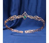 Elves King Crown Tiara Waterdrop Zircon Round Headband Wedding Bridal Hair Accessories Jewelry Cosplay Headwear Women Gift