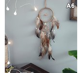 1Pc Indian Dream Catcher With Brown Feathers Wall Hanging Dream Catcher Bedroom Accessories Wind Chime Dream Catcher Home Decor
