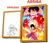 Anime Figure One Piece Light Painting Photo Frame Zoro Luffy Led Night Light Birthday Bedroom Decor Christmas Gifts Moon Lamp