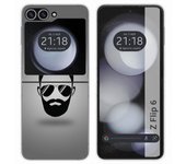 Tumundosmartphone Funda Carcasa Dura para Samsung Galaxy Z Flip 6 5G diseño Barba Dibujos