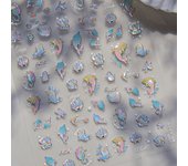 Colorful Bagful Jellyfish Bubbles Swimming Rings Rainbow Stars Ocean Starfish Self Adhesive 5D Nail Art Sticker Manicure Decal