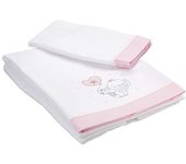 Juego de sábanas franela cuna Elefantino - Sábanas invernales suaves y cálidas, con diseño de elefantes, perfectas para el descanso del bebé