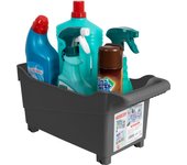 Plastic Forte - Cesta Organizadora con Ruedas Nº 4. Ideal Bajo Fregadero. Grafito
