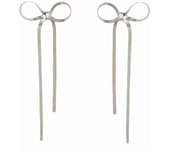 Peri'sBox Sweet Ribbons Bows Stainless Steel Sets Women's Earrings Necklaces Bracelets Ankles Minimalist And Fashionable Jewelry