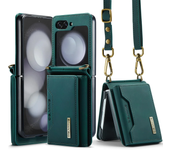 Case For Samsung Galaxy Z Flip 5 4 3 Wallet Magnetic Leather Card Holder Pocket Kickstand MagSafe Shell Funda Cover