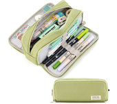 Kawaii Large Capacity Pencil Case 3 Compartment Pouch Pen Bag Double Side Opening Student Stationery Organizer School Supplies