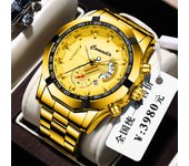 Reloj de movimiento automático hombre calendario a prueba de agua luminoso reloj no mecánico gran dial