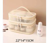 Bolsa De Almacenamiento De Maquillaje Organizador De Cosméticos Para Viaje Bolsa De Plástico Para Mujeres Y Hombres Caja De Skincare Con Malla Y Bolsillo Para Baño