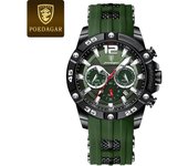POEDAGAR Multifunción nuevo hombre reloj de silicona con reloj de cuarzo