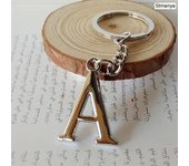 DIY A-Z Letters key Chain Car Men Metal Keychain Ring Women Car Key Ring Simple Silver Color Letter Name Key chain Party Gift