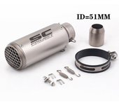 51mm/60mm/63mm Universal Motorcycle Exhaust Muffler Tailpipe SC project Canister Tail Pipe Stainless Carbon fiber 2Inches