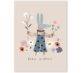 Cartoon Animals Kids Room Decoration Poster Dog Goose Rabbit Wildflower Wall Art Canvas Painting Picture Nursery Baby Room Decor