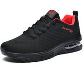 Zapatos deportivos para hombre, talla grande, cómodos, a la moda, con cordones, informales, antideslizantes, resistentes al desgaste, zapatillas de correr de malla para exteriores para hombre