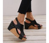 Sandalias de tacón de cuña para mujer, zapatos de plataforma, moda de verano