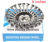 Upgraded 6/8 inch weed brush cutter head lawn mower universal lawn mower head wire wheel brush garden trimmer head