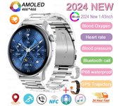 2025 NFC Relojes inteligentes mujeres 1.43" Screen Sports Fitness Tracker Heart Rate Smartwatch Bluetooth Call For Android iOS