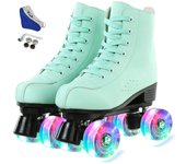 Roller Skate Shoes Size 34-45 4 Wheels Quad Sneakers Skating Pu Leather Sport Beginner Men And Women Roller Skating Shoes Gift