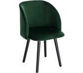 Comedor Pack 1, Silla de Cocina Tapizadas en Terciopelo, Sillas Ergonómicas con Respaldo y Brazos para Salón y Dormitorio, Estilo Nórdico, Patas de Madera, Azul, BH121bl-1