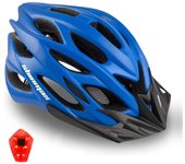 Bicicleta Adulto con Luz LED Casco de Bicicleta con Visera Extraíble Casco MTB Hombre Mujer Casco Bici Casco Ciclismo Montaña Casco para Bicicleta Ultraligero Tamaño Ajustable 57-62cm
