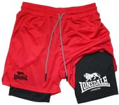 Print 2 in 1 Running Shorts for Men Gym Workout with Phone Pocket Towel Loop Summer Sport Athletic Activewear RL00093