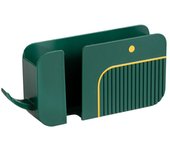 Plastic Remote Control Storage Box Wall Mounted 2 In 1 Mobile Phone Storage Rack Multipurpose Space Saving Debris Storage Holder