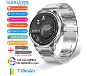 2025 New Outdoor Reloje inteligente GPS Track Smart Watch Men 1.85-Inch Ultra HD AMOLED Screen Bluetooth Call 710 Mah Battery 400+Dial Heart Rate Waterproof Smartwatch