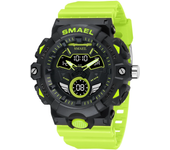 SMAEL Digital and Quartz Movement Men Sport Watches LED Light Multifunction Chrono Date Waterproof Analog Electronic Wristwatch